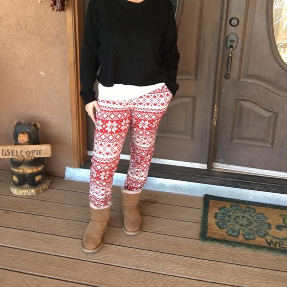 Alpine Red and White Joggers